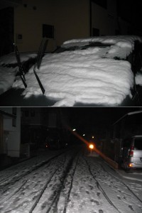 また雪だ