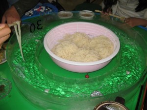 ちょっと寂しい流しそうめん